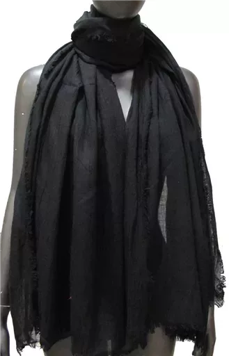 Y520- Foulard uni large (noir) – Image 4