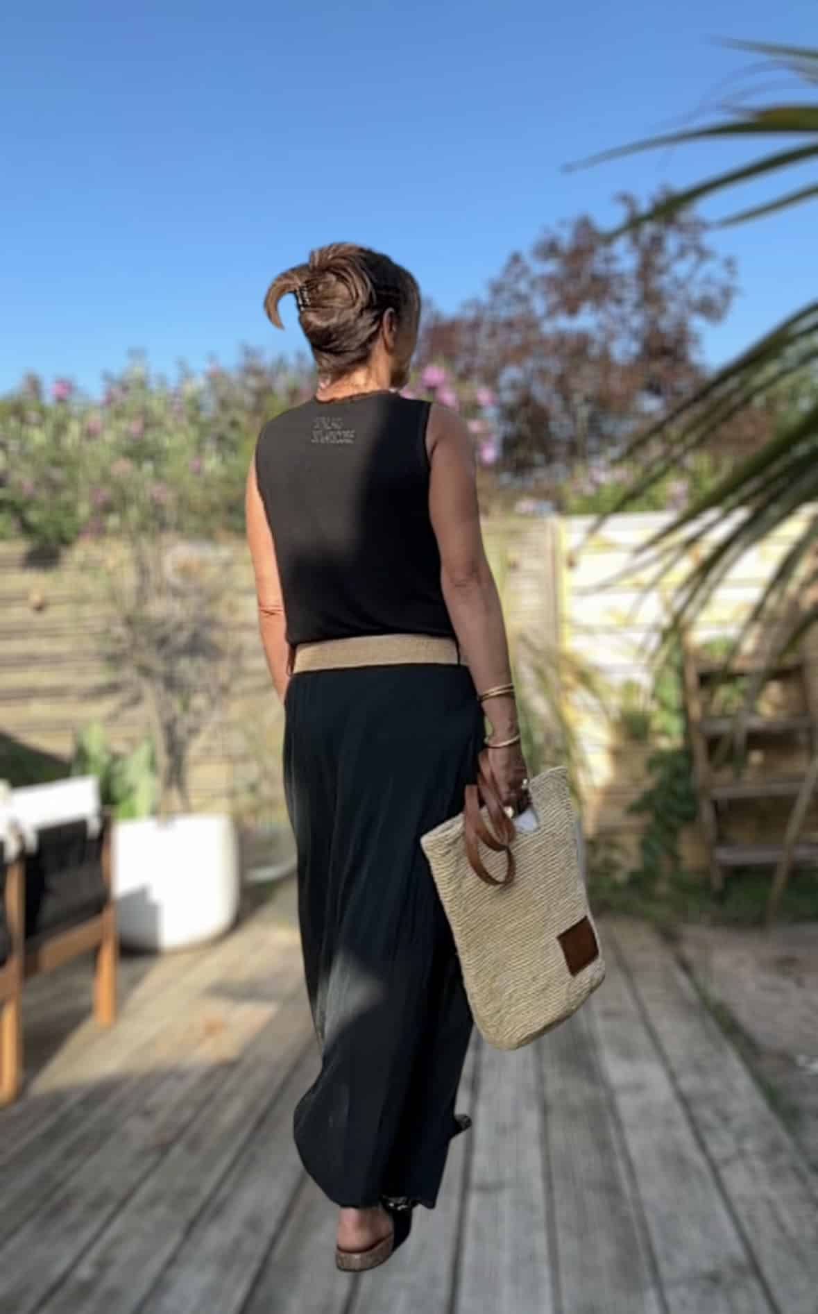 Débardeur Jana noir en lin et viscose – Image 4