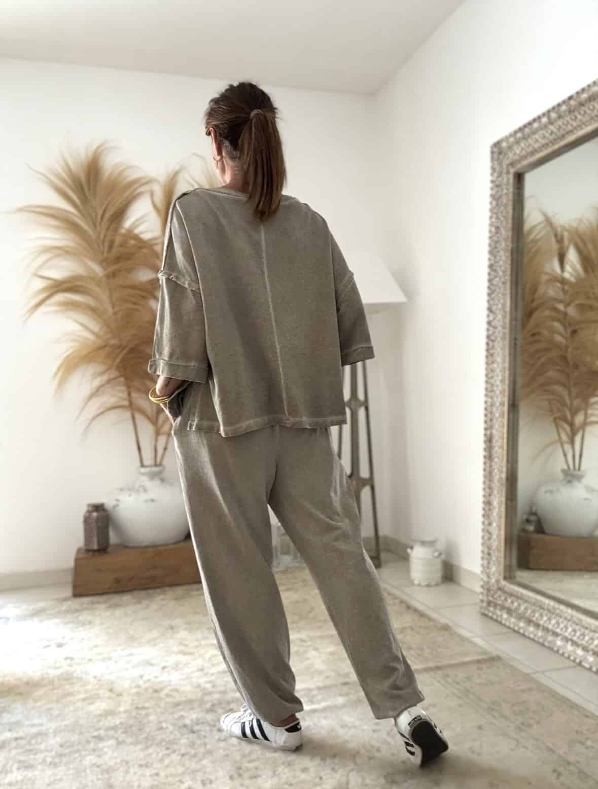 Pantalon beige délavé vintage – Image 2