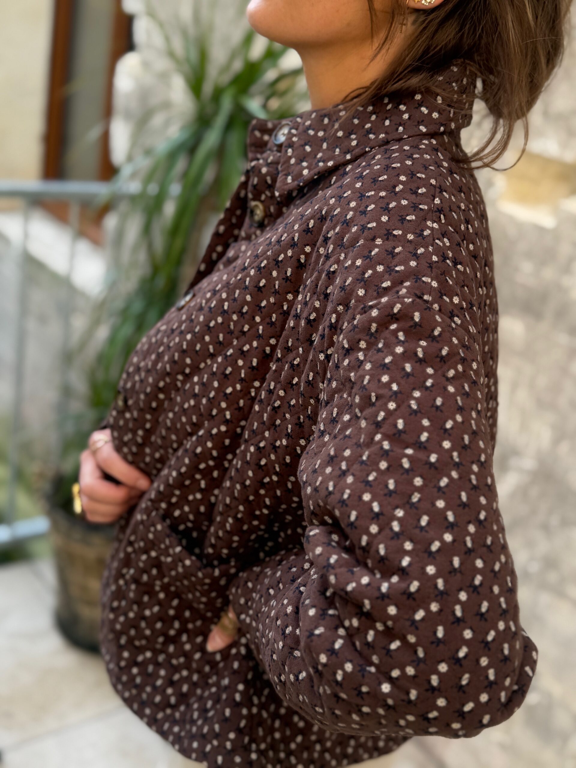 Veste matelassée liberty chocolat – Image 8