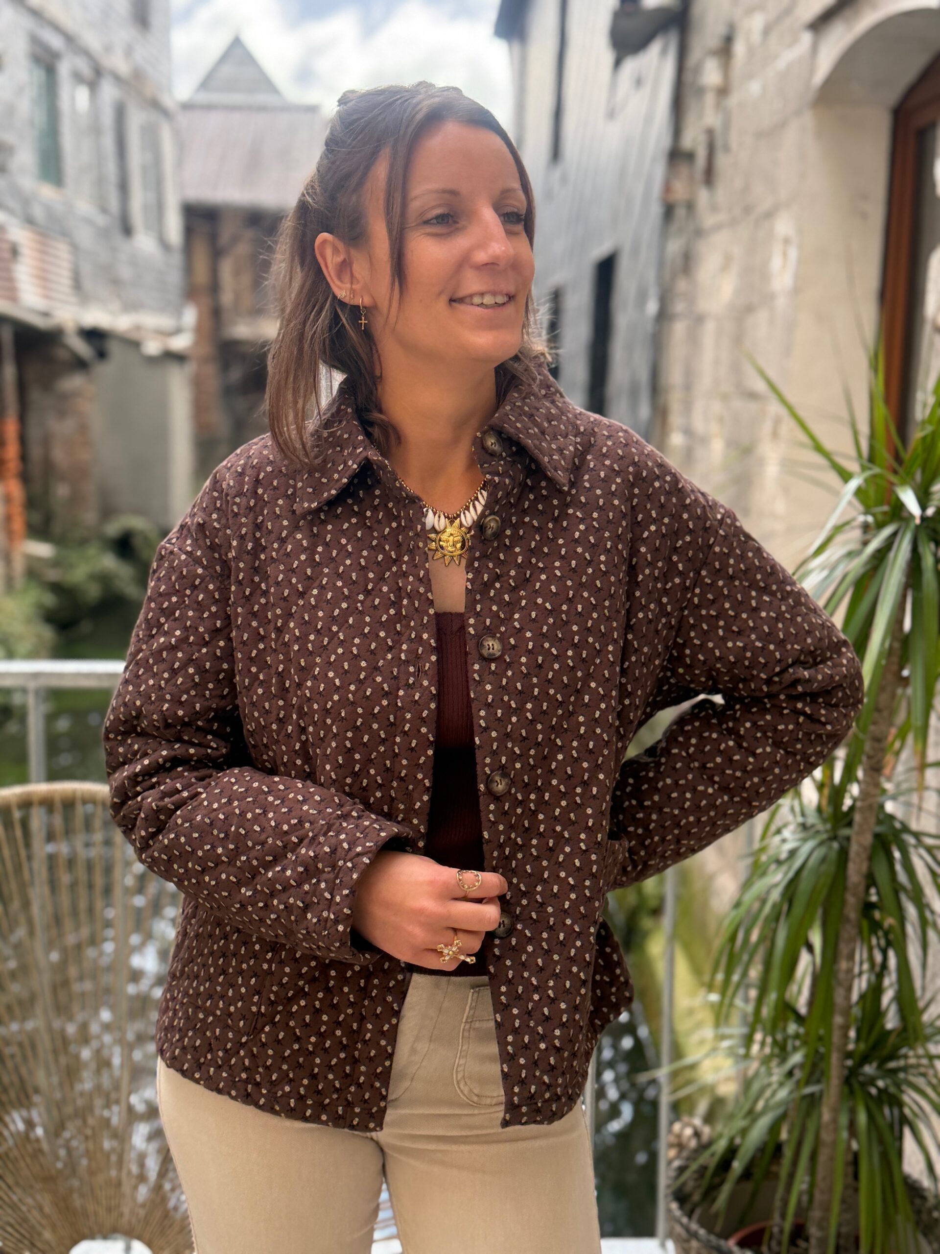 Veste matelassée liberty chocolat – Image 3