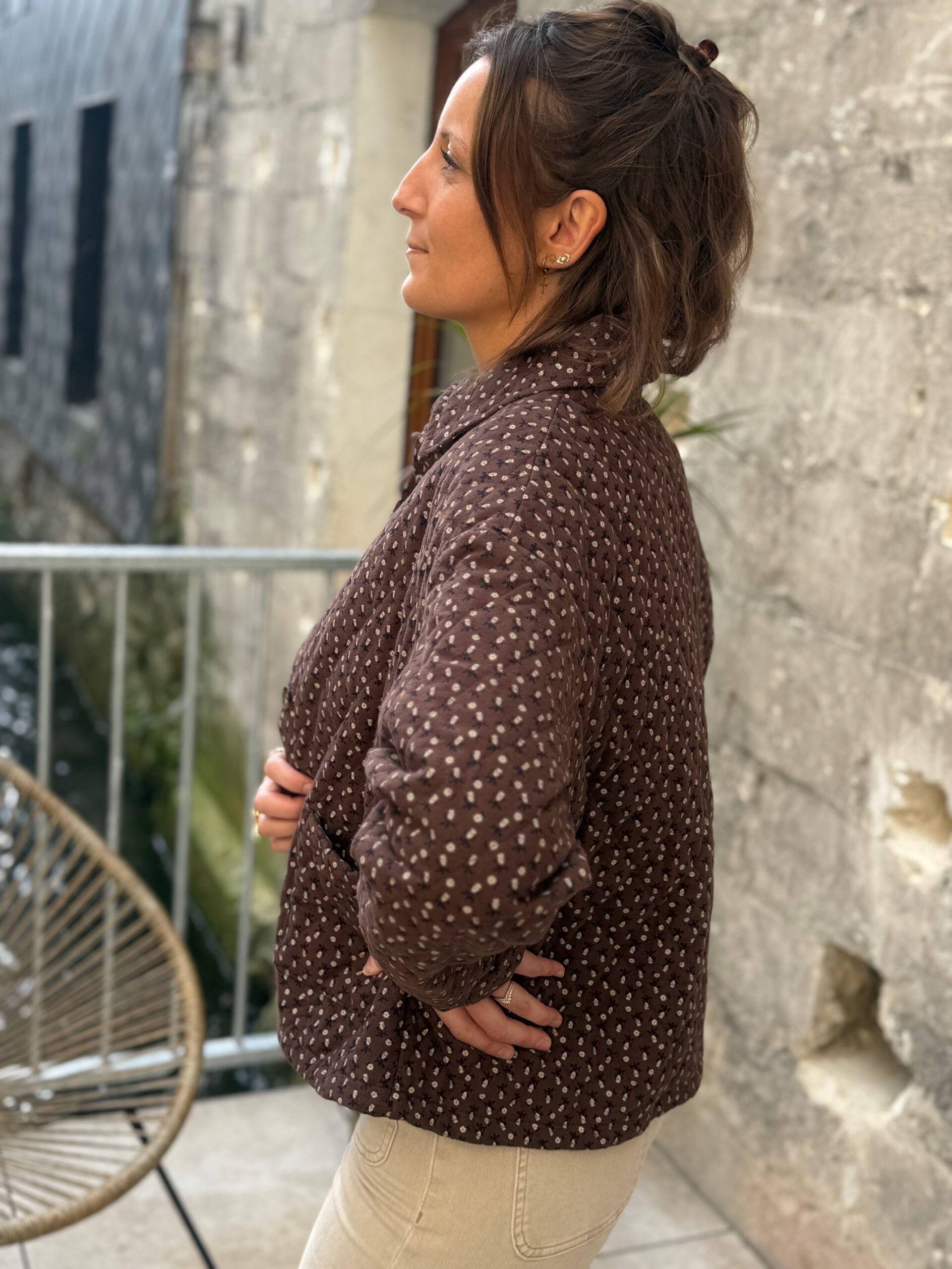 Veste matelassée liberty chocolat – Image 2